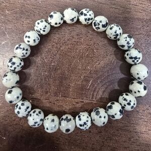 Dalmatian Jasper Crystal Bracelet